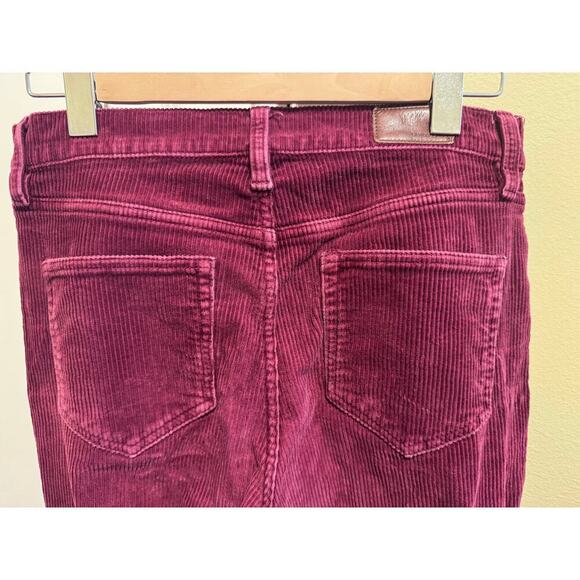 Lands' End Women's Burgandy Maroon Corduroy Straight Leg Mid Rise Jeans Pants 8 - Picture 6 of 11